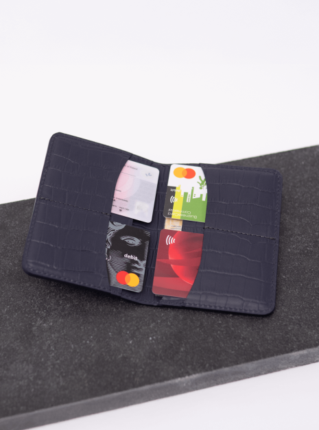 Portfel SIMPLE navy blue croco Portfel SIMPLE navy blue croco