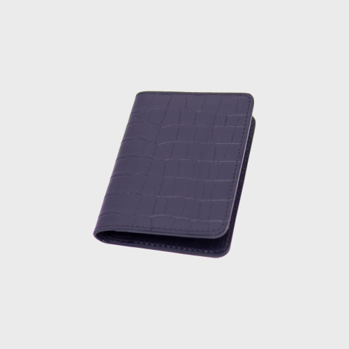 Portfel Simple navy blue croco