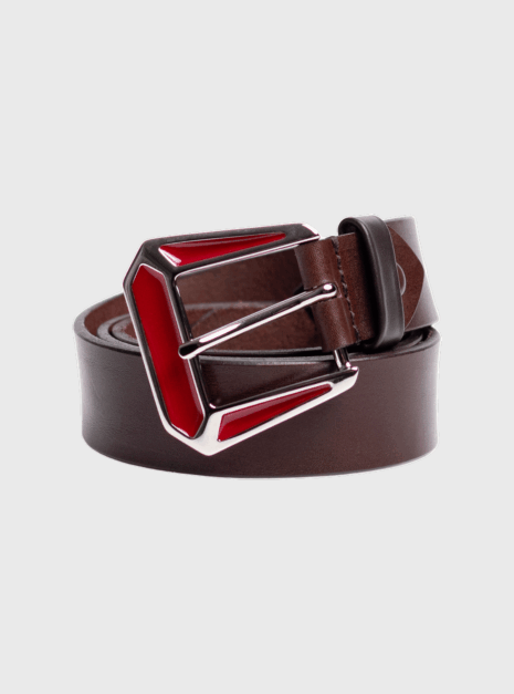 Pasek BABYLON silver-red-brown 1 Pasek BABYLON silver-red-brown 1