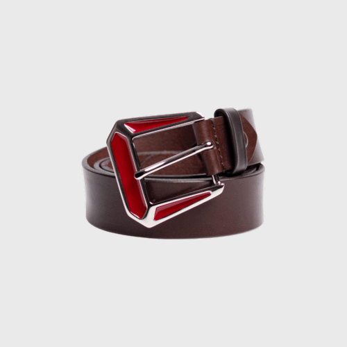 Pasek BABYLON silver-red-brown 2